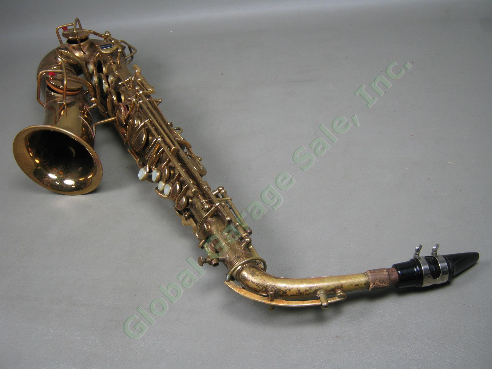 Vtg Antique Horace Alto Saxophone + Neck Mouthpiece Case Bundle Lot Ser 57147 LP 3