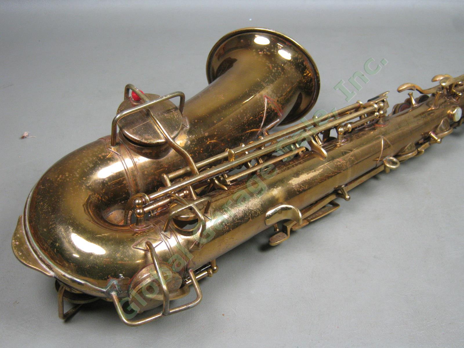 Vtg Antique Horace Alto Saxophone + Neck Mouthpiece Case Bundle Lot Ser 57147 LP 5