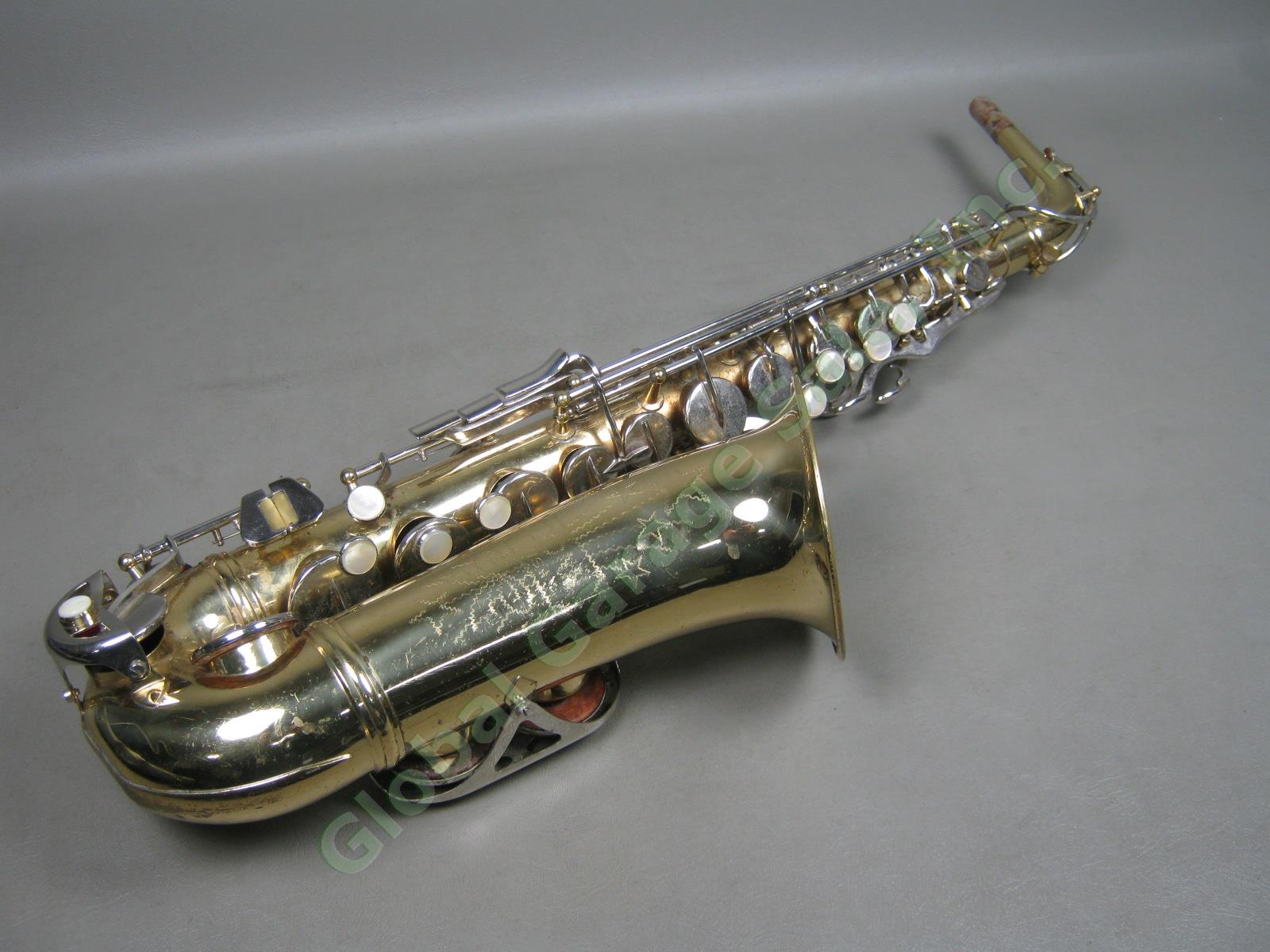 Vtg 1960s Conn USA Alto Saxophone W/ Neck Hard Case Bundle Lot Serial L30897 NR! 1