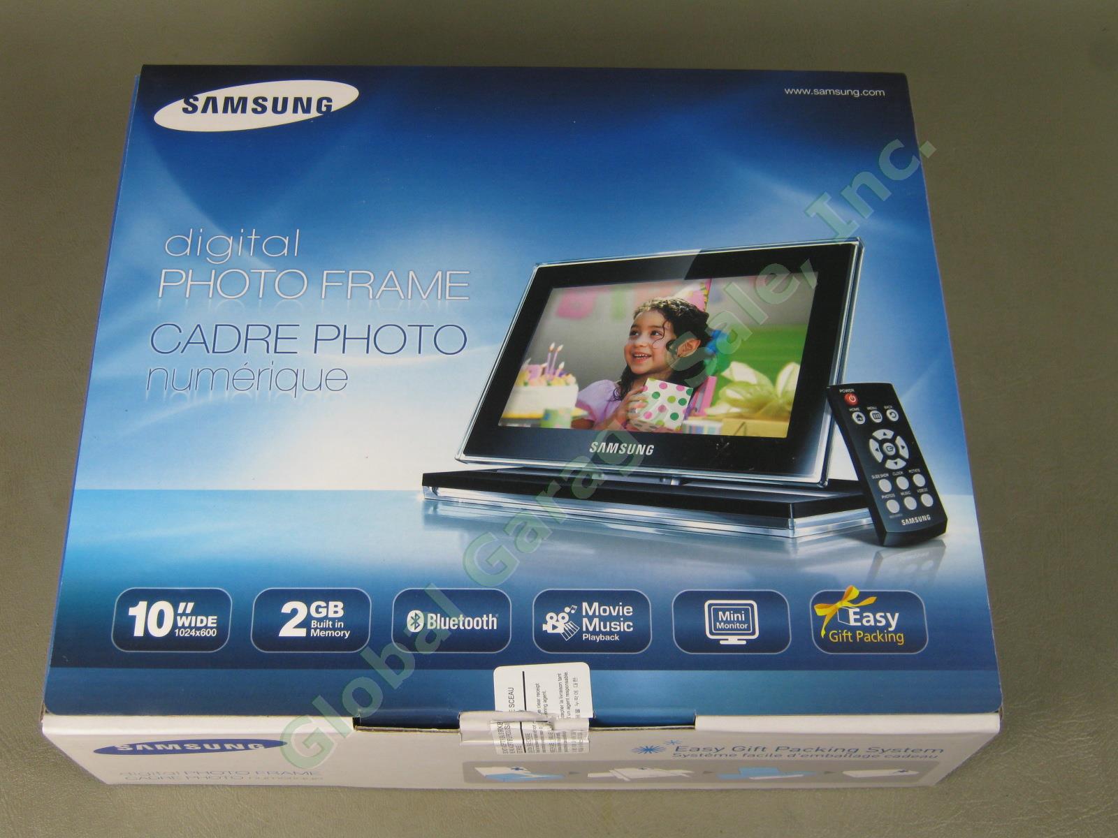 NEW IN BOX Samsung 10" Digital Photo Frame Music Video Player Bluetooth 1000P