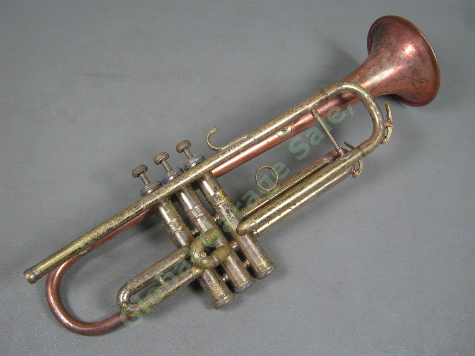 Vintage 1950s 1952 CG C G Conn Copper Bell Trumpet Serial Number 408748 No Res!