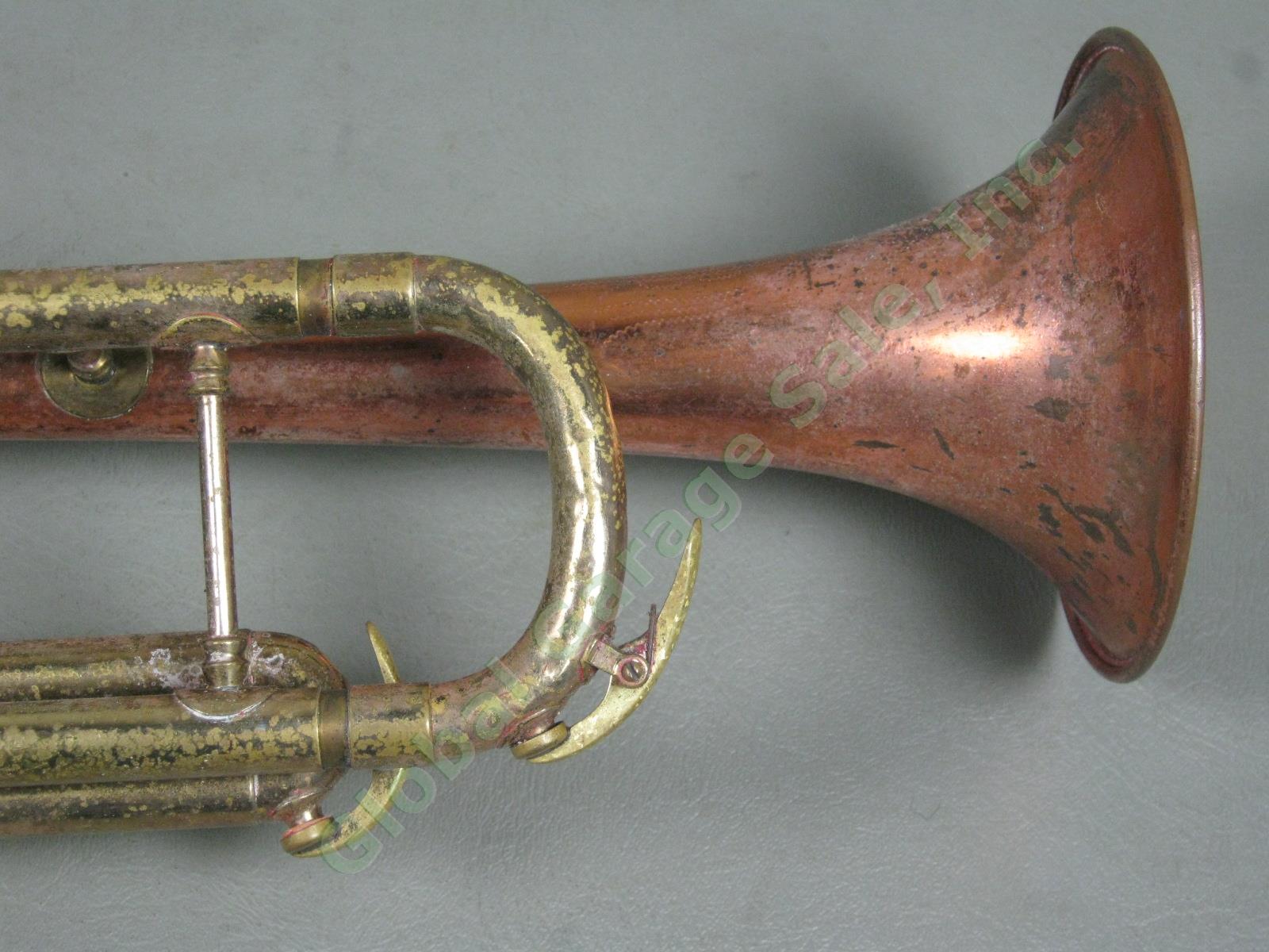 Vintage 1950s 1952 CG C G Conn Copper Bell Trumpet Serial Number 408748 No Res! 3