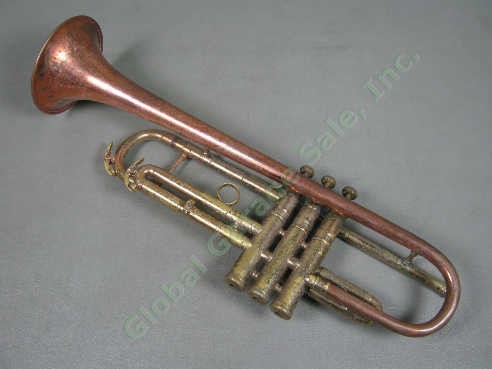 Vintage 1950s 1952 CG C G Conn Copper Bell Trumpet Serial Number 408748 No Res! 4