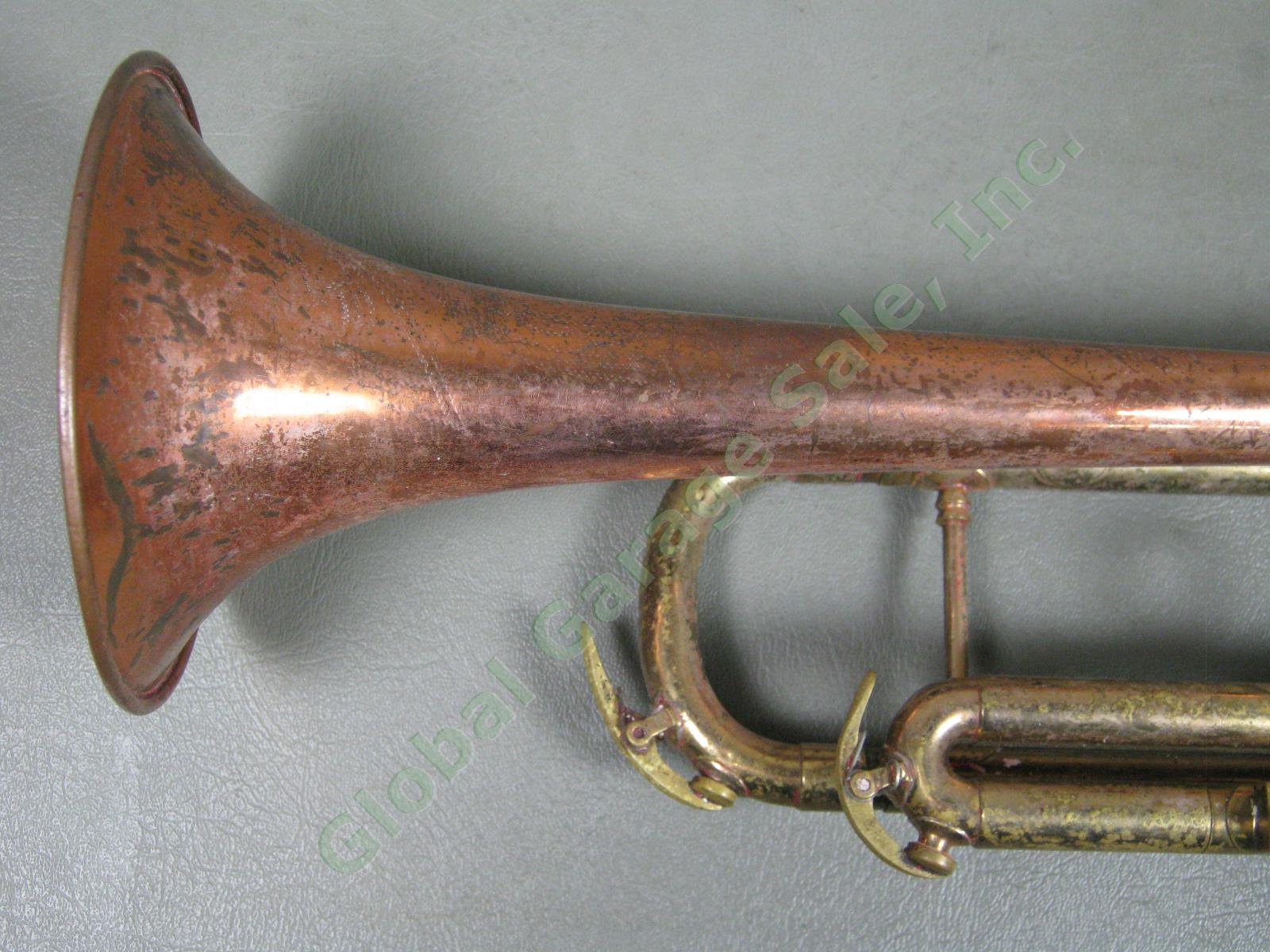 Vintage 1950s 1952 CG C G Conn Copper Bell Trumpet Serial Number 408748 No Res! 7