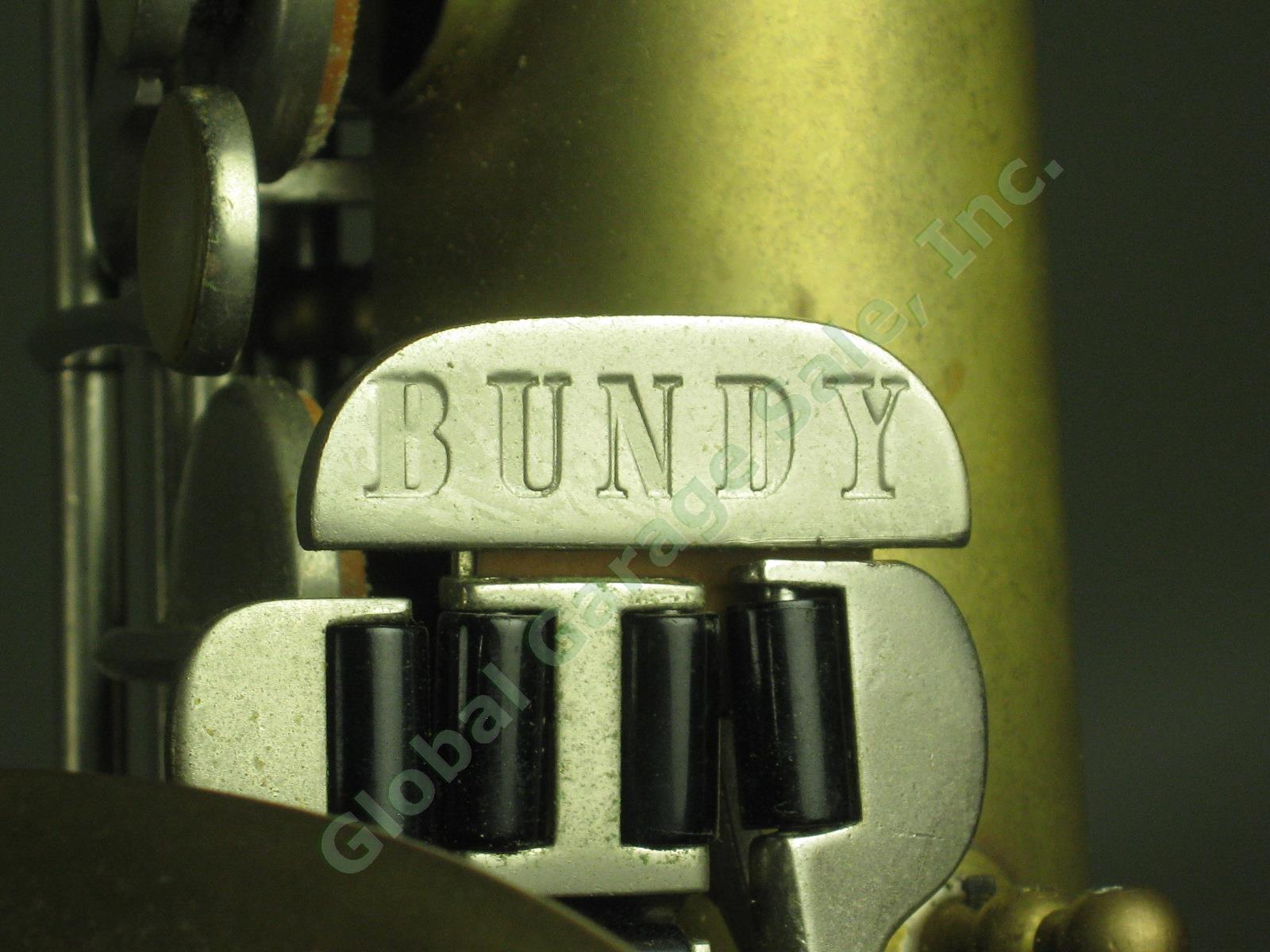 Vtg Antique Bundy Tenor Sax Re-Lacquer? Serial 463430 Hand Engraved BPI A 27656 5