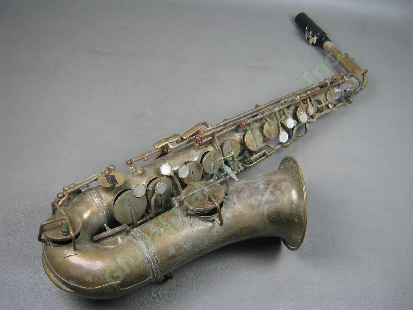 Vtg Antique Imperial Alto Saxophone Neck Mouthpiece Bundle Serial 221098 Conn???