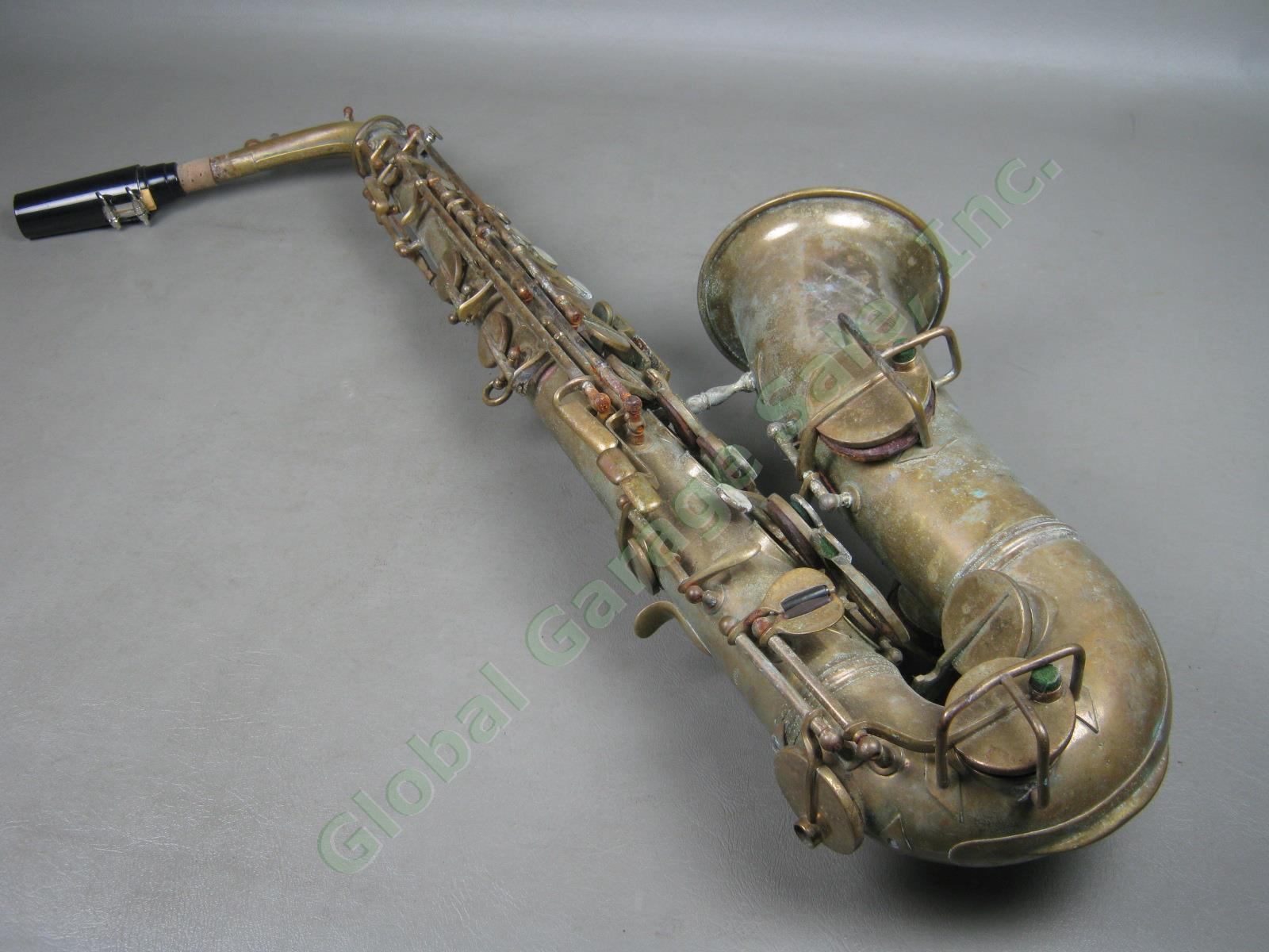 Vtg Antique Imperial Alto Saxophone Neck Mouthpiece Bundle Serial 221098 Conn??? 2