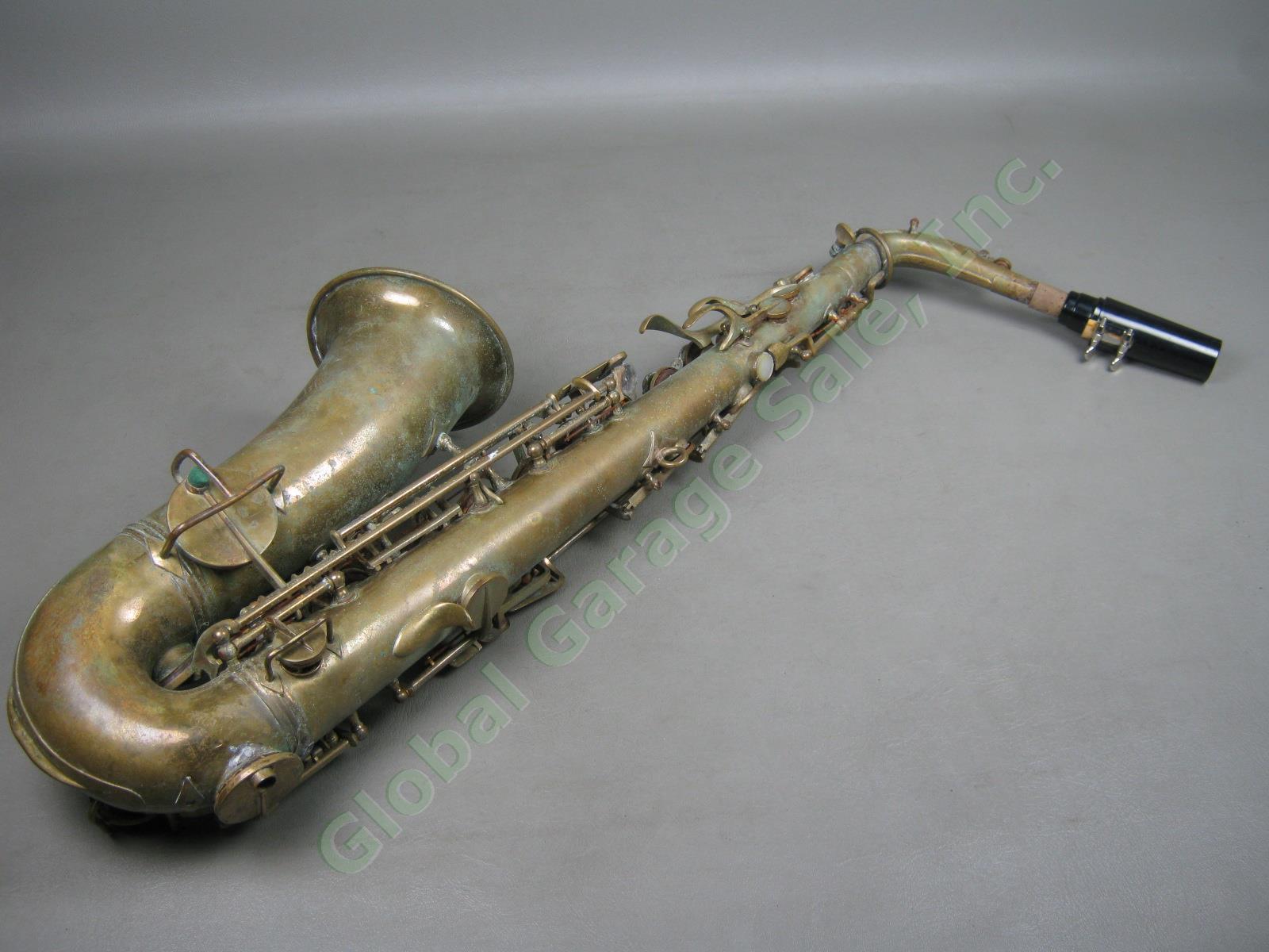 Vtg Antique Imperial Alto Saxophone Neck Mouthpiece Bundle Serial 221098 Conn??? 3