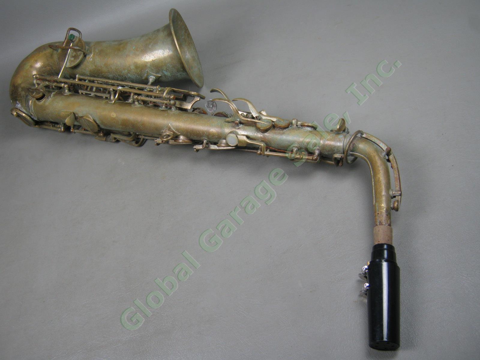 Vtg Antique Imperial Alto Saxophone Neck Mouthpiece Bundle Serial 221098 Conn??? 4