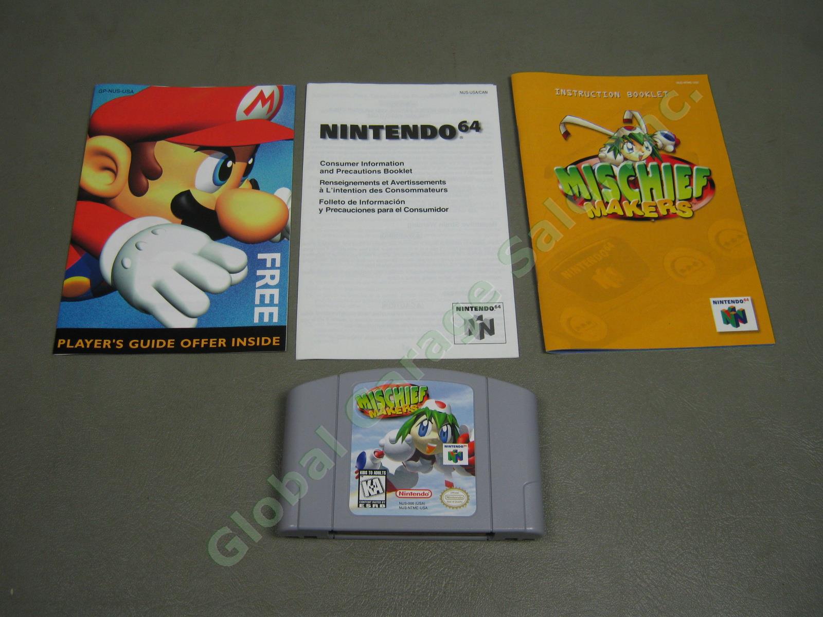 Complete Nintendo 64 N64 Game Mischief Makers Cartridge Box Manual Bundle Lot NR 2