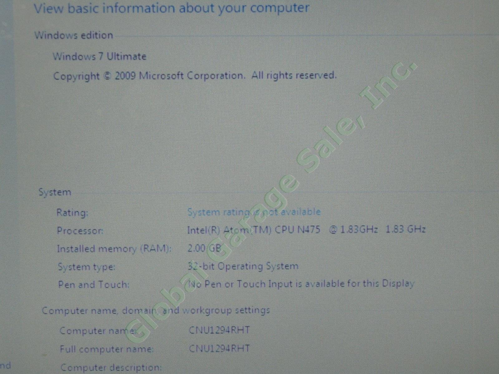 HP Mini 5103 10.1" Netbook Laptop Intel Atom 1.83GHz 2GB RAM 160GB HDD Windows 7 1