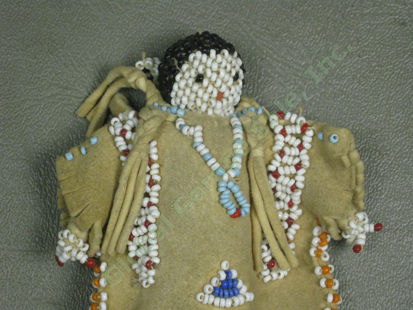 6 Vtg Antique 1940s Navajo Native American Indian Cloth Doll Lot Weaving Beaded 6