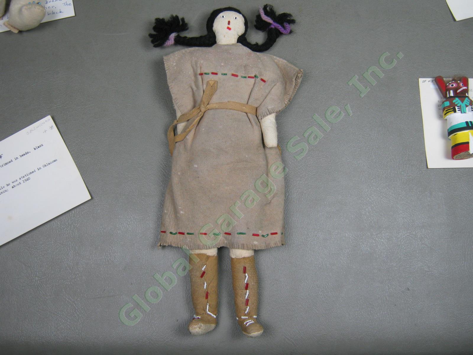 HUGE Vtg Antique 1930s-80s Native American Doll Lot Hopi Kachina Leather Beaded 5
