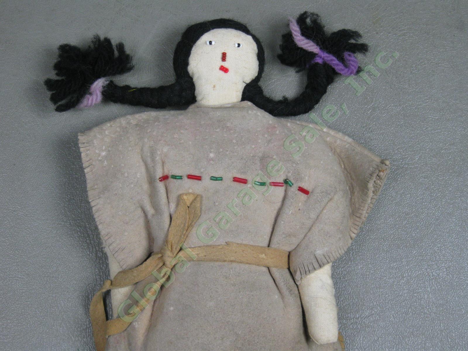 HUGE Vtg Antique 1930s-80s Native American Doll Lot Hopi Kachina Leather Beaded 6