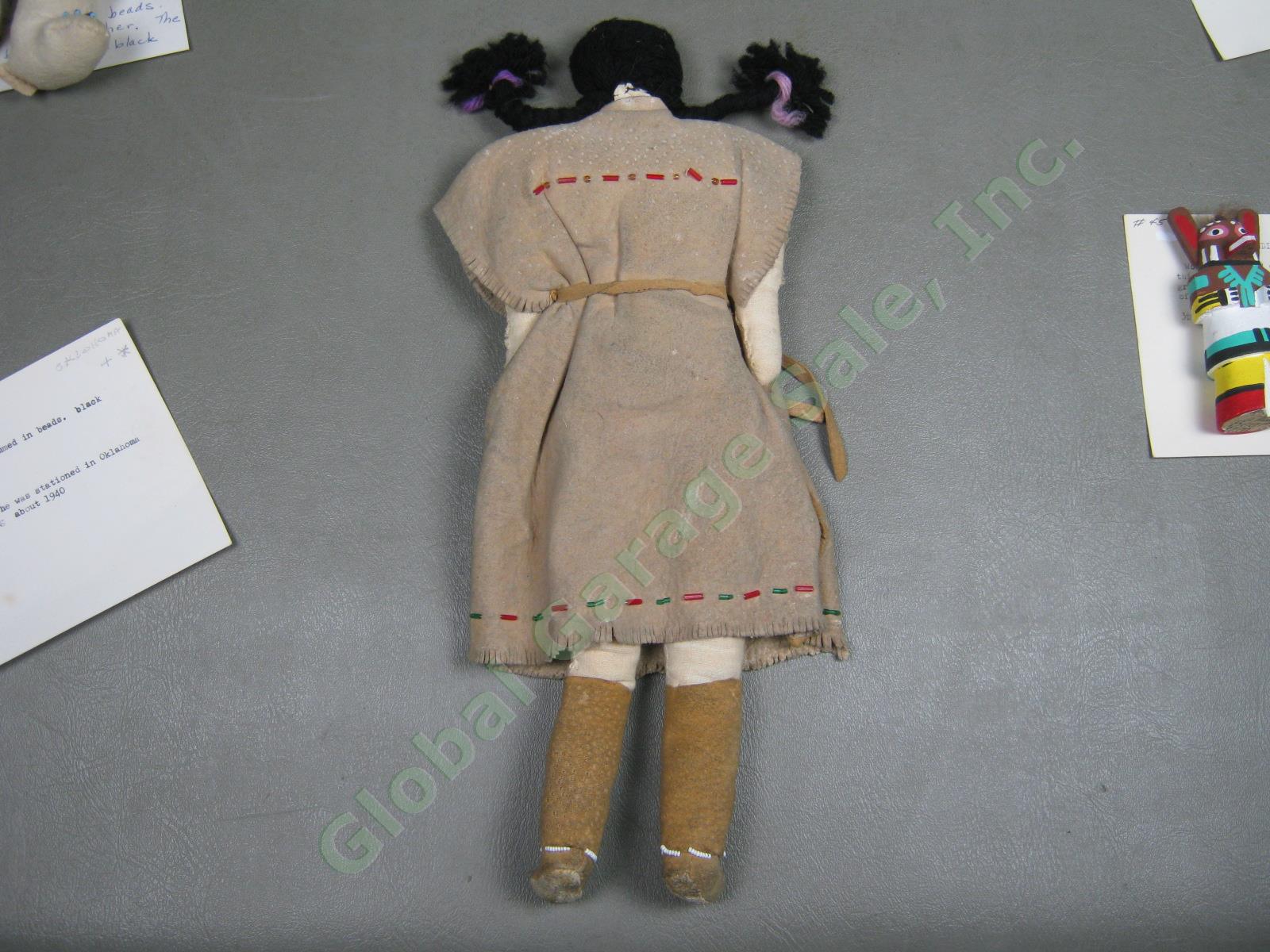 HUGE Vtg Antique 1930s-80s Native American Doll Lot Hopi Kachina Leather Beaded 8