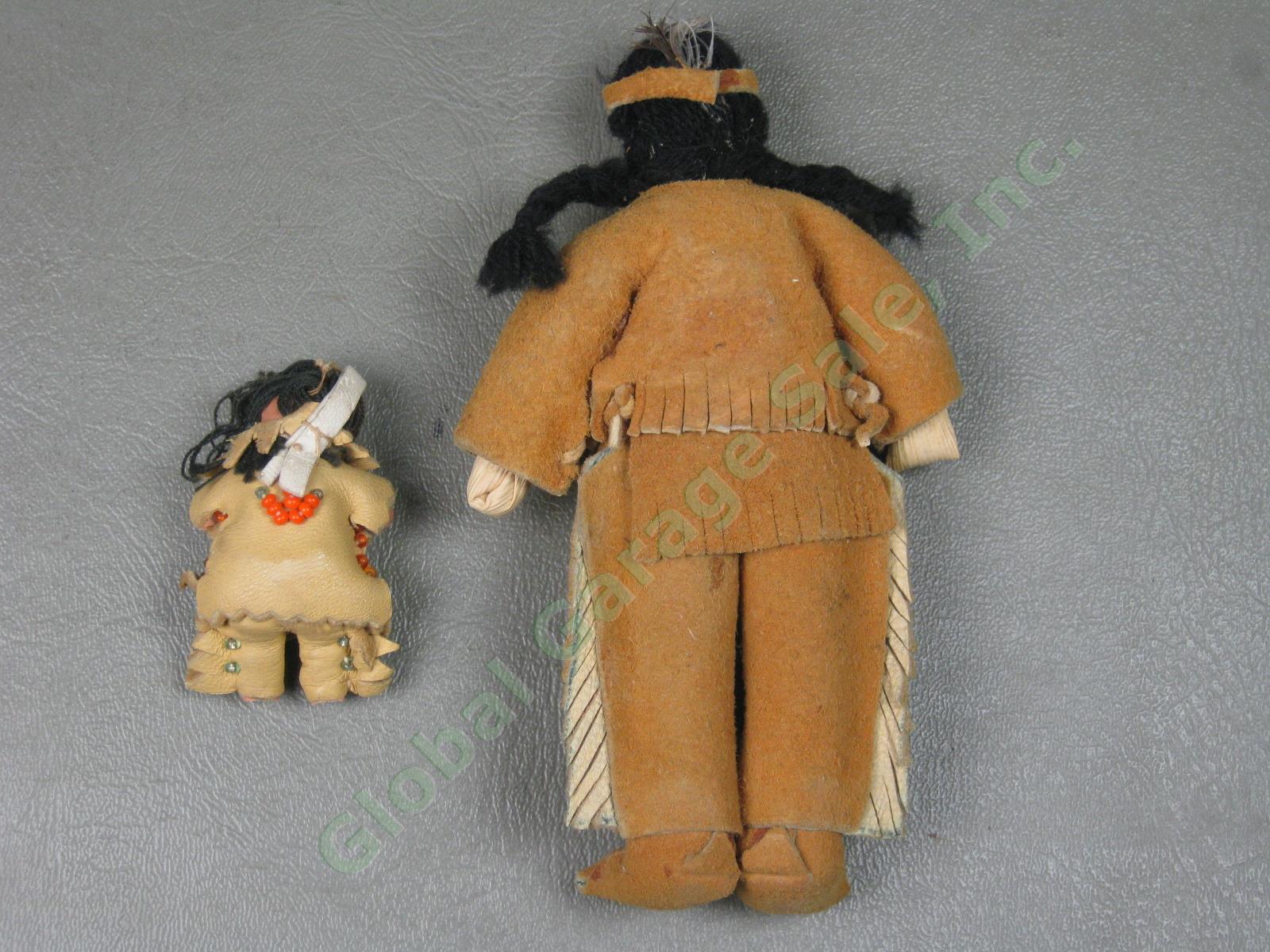 HUGE Vtg Antique 1930s-80s Native American Doll Lot Hopi Kachina Leather Beaded 23