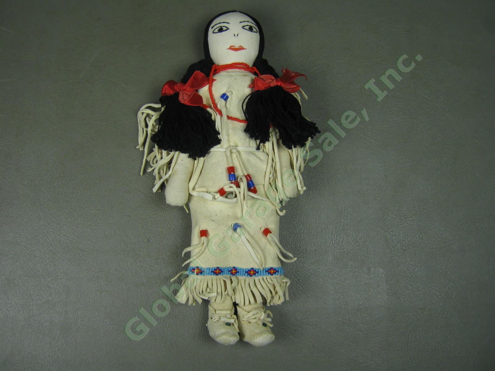 HUGE Vtg Antique 1930s-80s Native American Doll Lot Hopi Kachina Leather Beaded 32