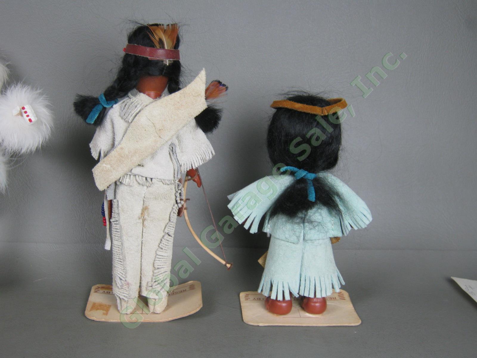 HUGE Vtg Antique 1930s-80s Native American Doll Lot Hopi Kachina Leather Beaded 36