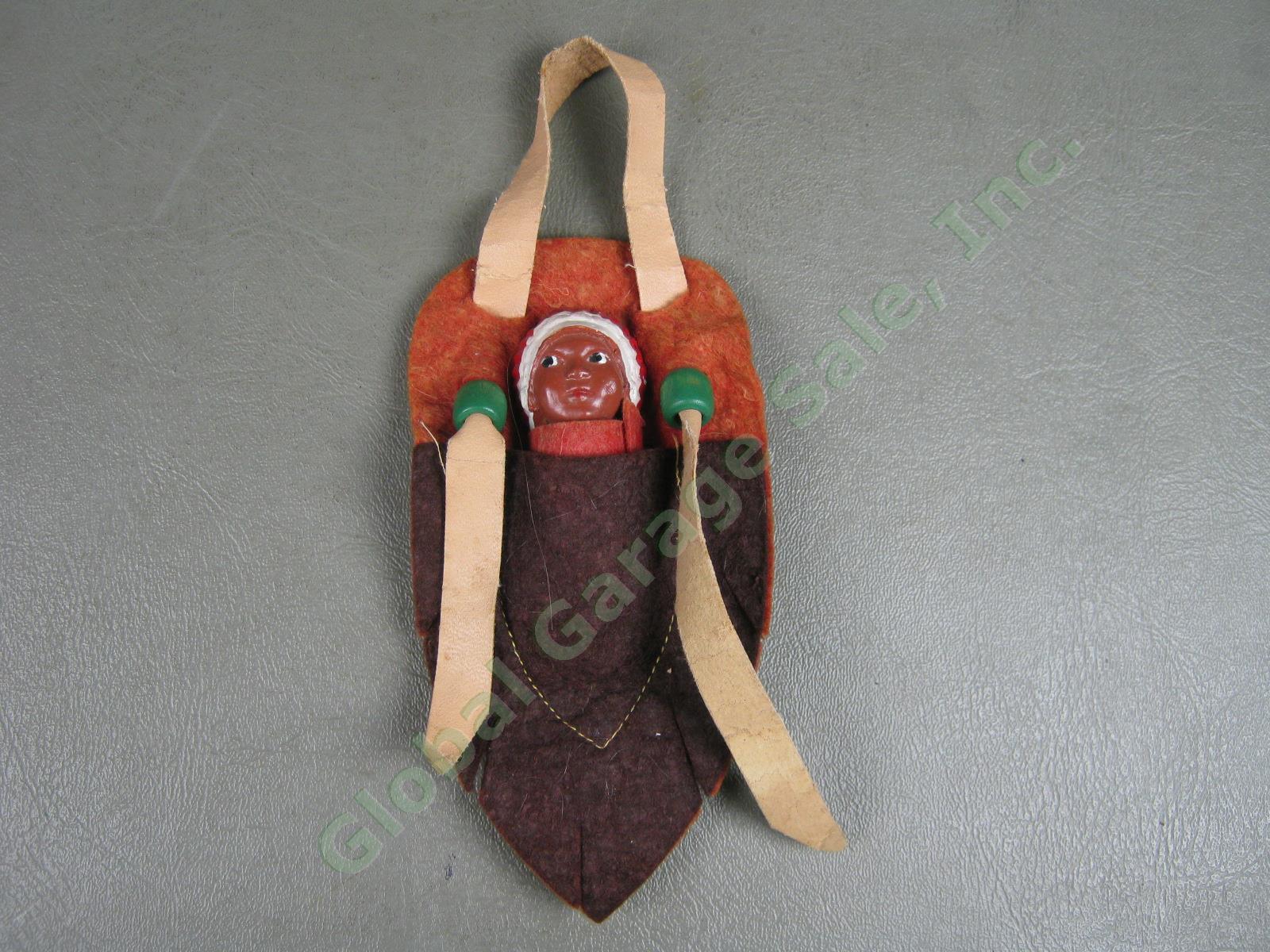 HUGE Vtg Antique 1930s-80s Native American Doll Lot Hopi Kachina Leather Beaded 53