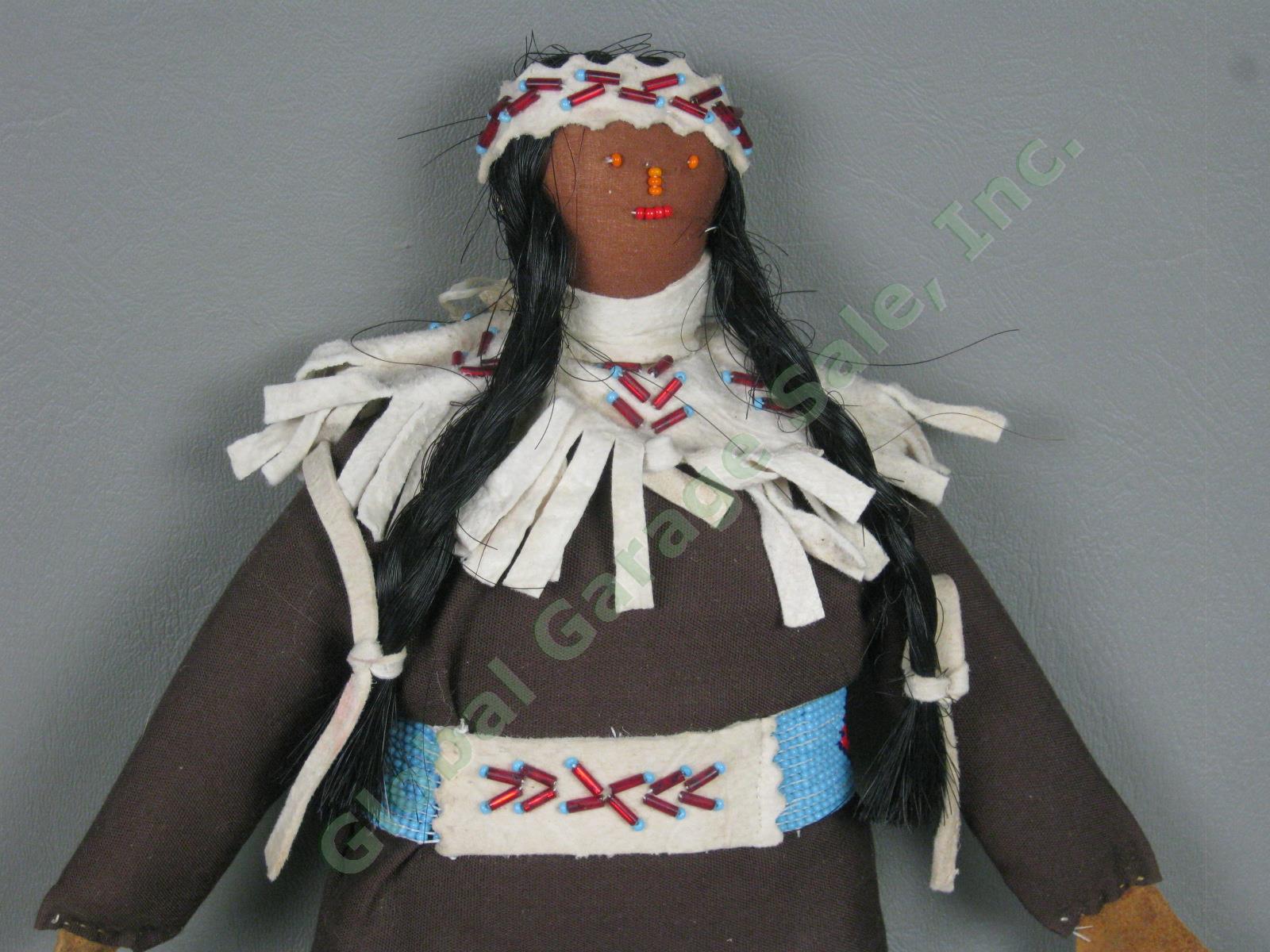 HUGE Vtg Antique 1930s-80s Native American Doll Lot Hopi Kachina Leather Beaded 56