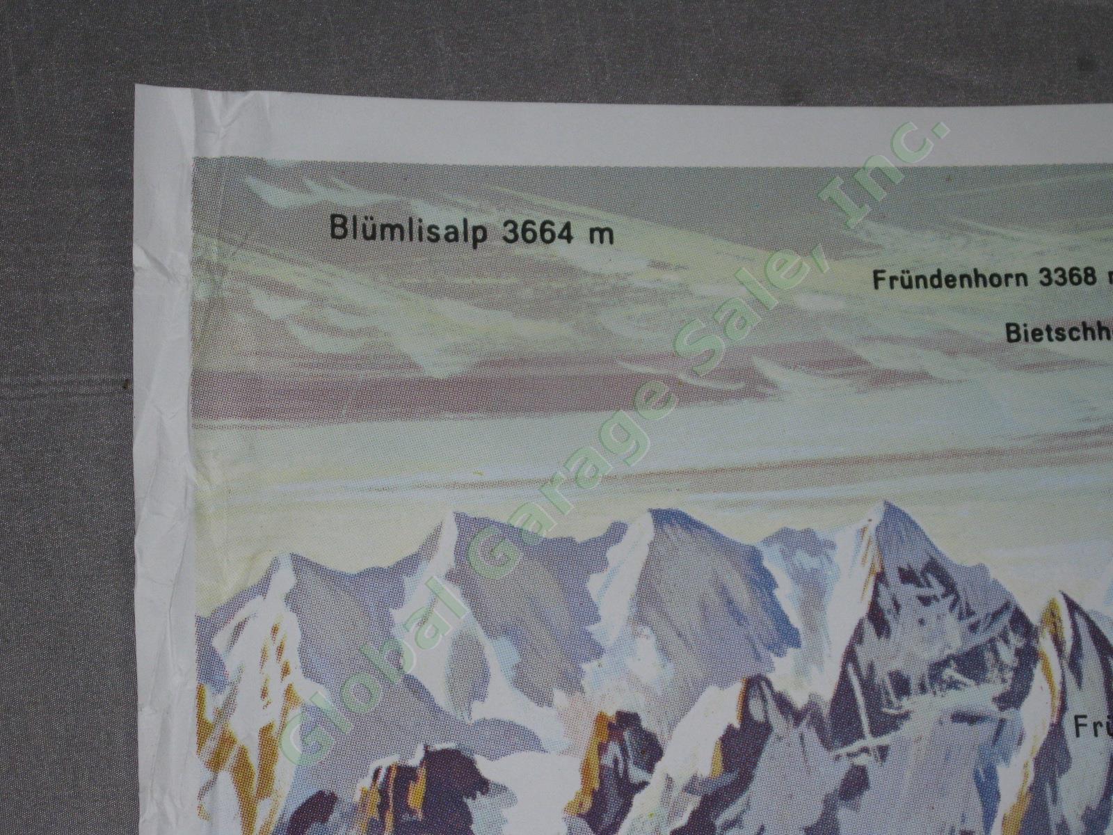 Vtg 1960 Swiss Alps Poster Loetschberg Railway Tunnel Railroad Louis Koller NR! 6