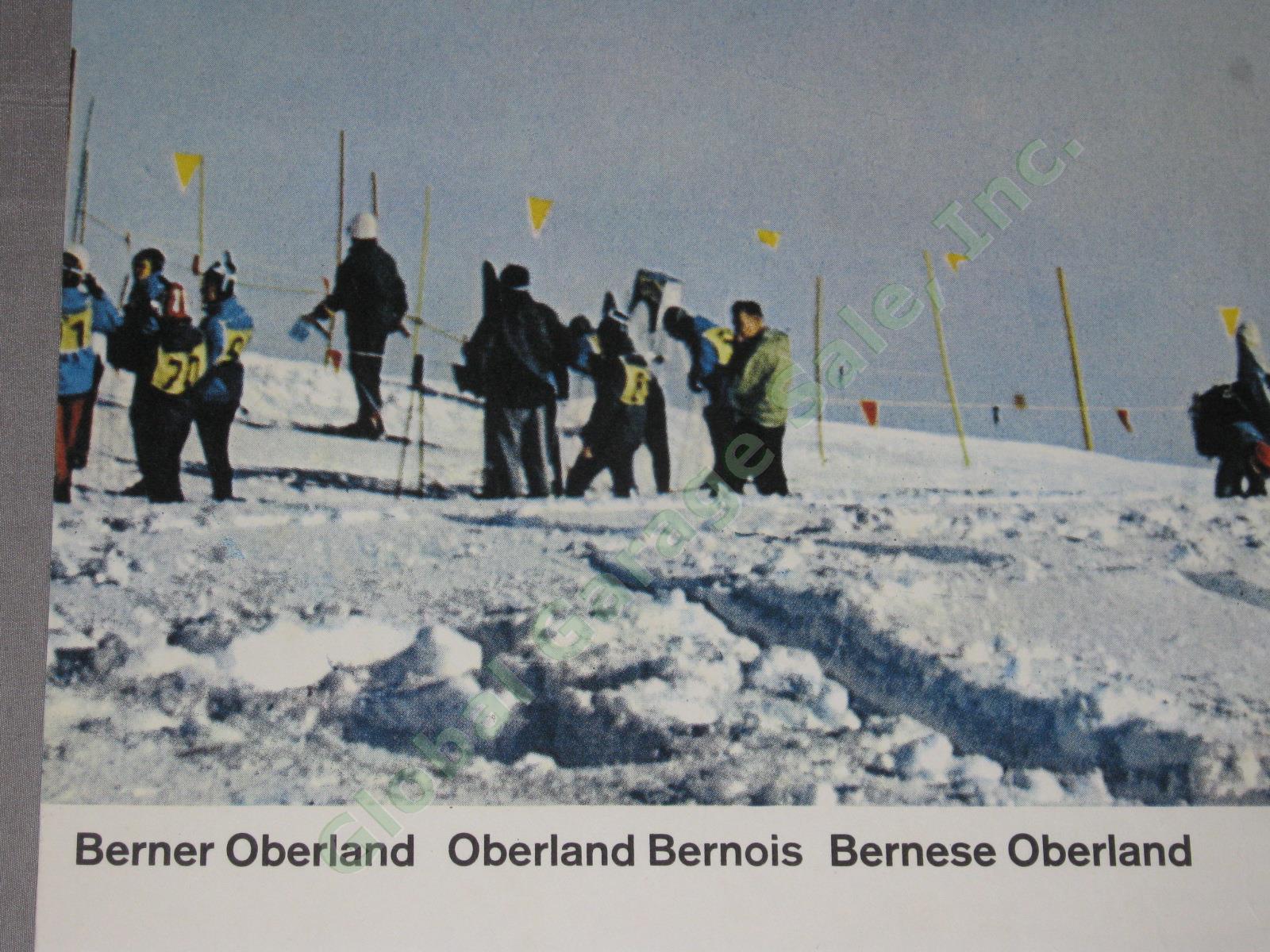 Vtg Swiss Ski Travel Poster Grindelwald Bernese Oberland Chairlift Switzerland 4