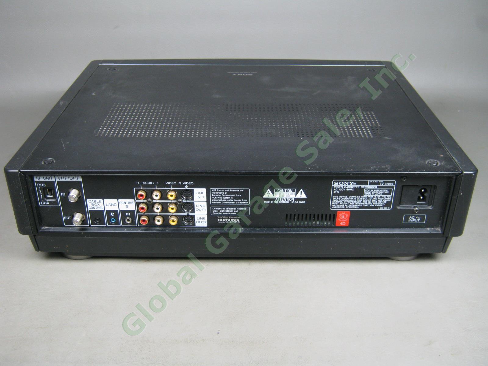 Sony EV-S7000 Hi8 8mm Digital HiFi Editing VCR Player Recorder +Remote Bundle NR 4