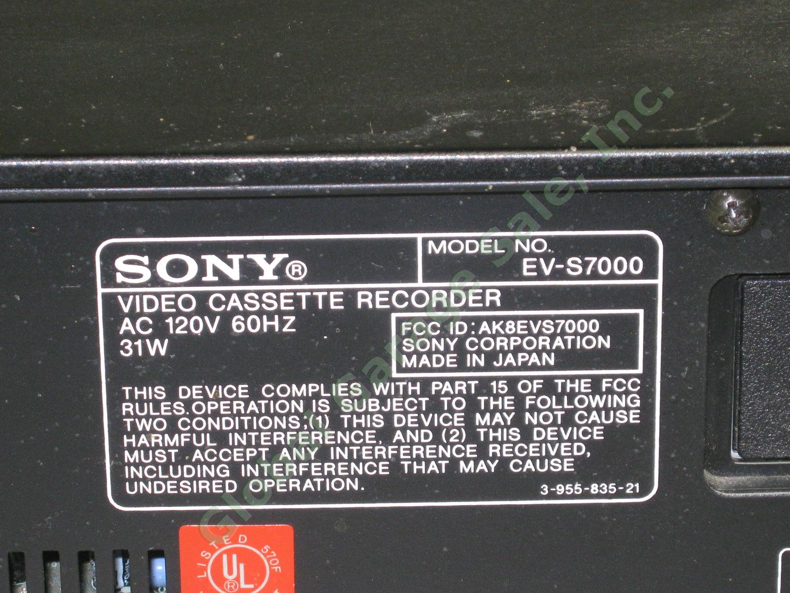 Sony EV-S7000 Hi8 8mm Digital HiFi Editing VCR Player Recorder +Remote Bundle NR 5