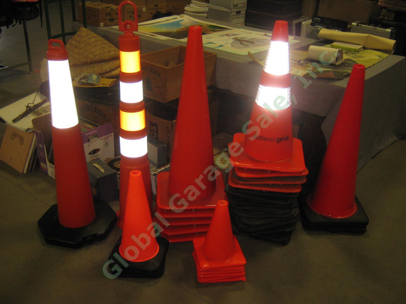26 New + Used Orange Traffic Control Cones Lot 12" 18" 28" 36" 42" Reflective + 1