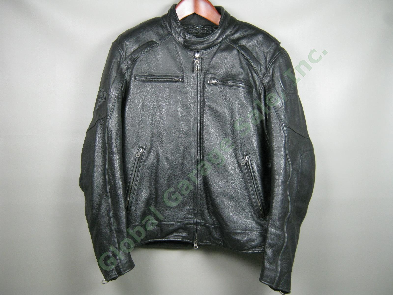Men Harley Davidson Reflective Willie G Skull Black Leather Jacket 98099-07VM XL 1