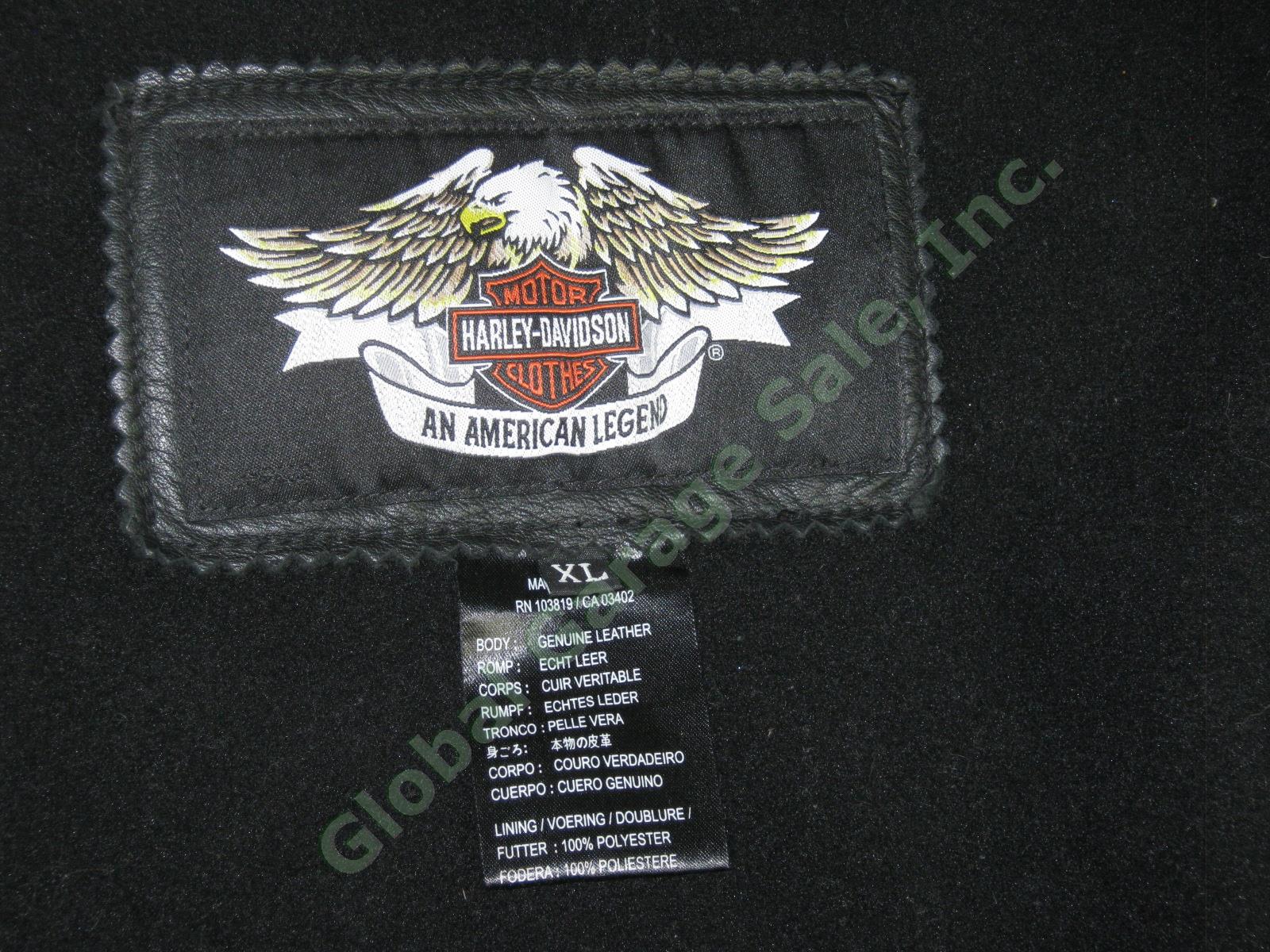 Men Harley Davidson Reflective Willie G Skull Black Leather Jacket 98099-07VM XL 6