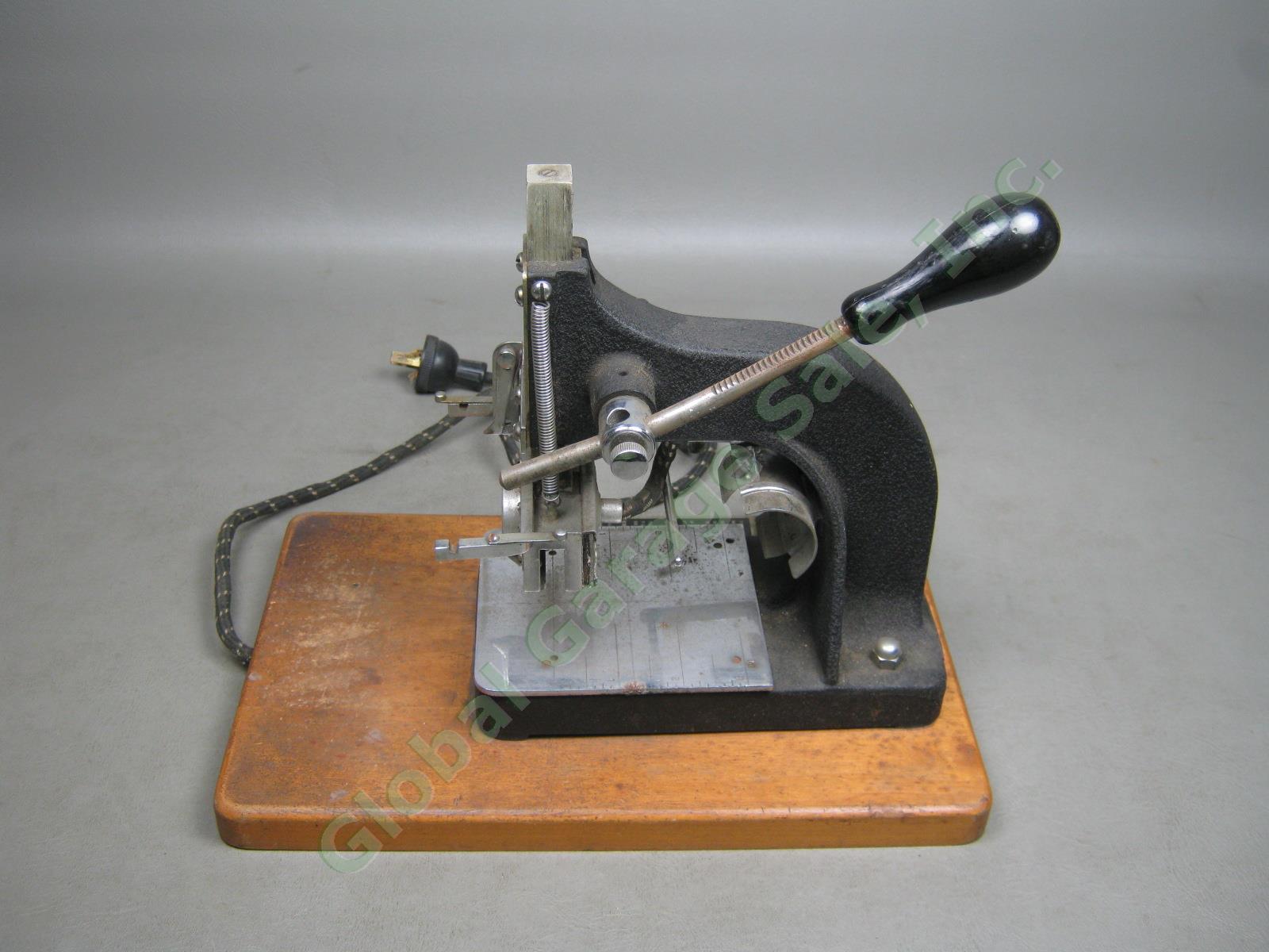 Vtg Antique Kingsley Multi-Line Hot Gold Foil Type Stamping Machine 36882 W/ Box 4
