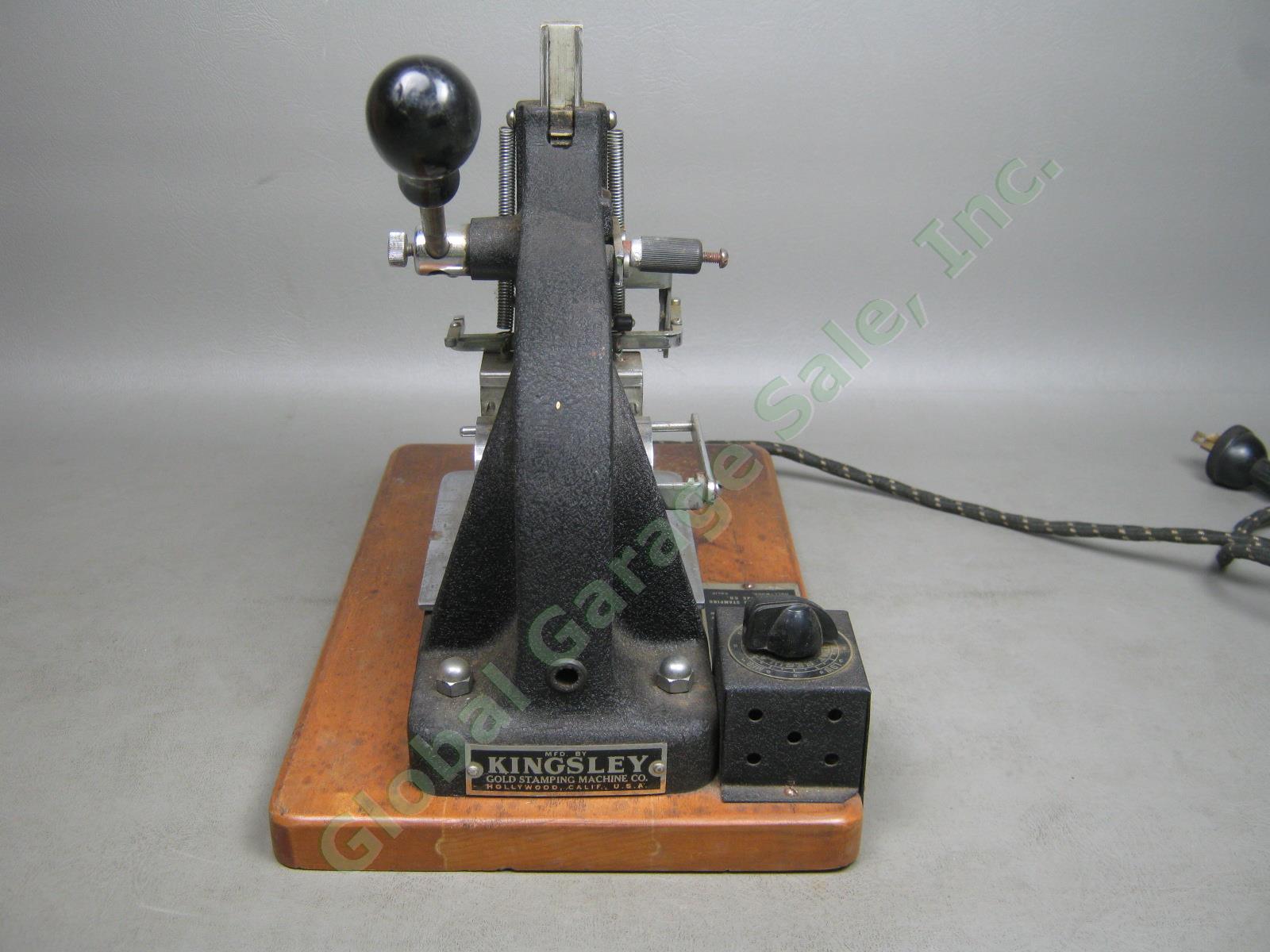 Vtg Antique Kingsley Multi-Line Hot Gold Foil Type Stamping Machine 36882 W/ Box 5