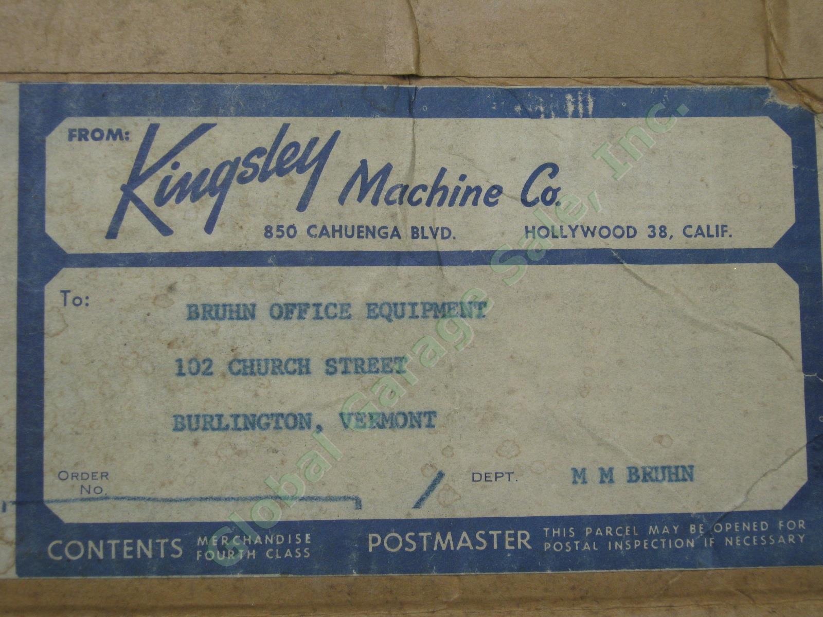 Vtg Antique Kingsley Multi-Line Hot Gold Foil Type Stamping Machine 36882 W/ Box 12