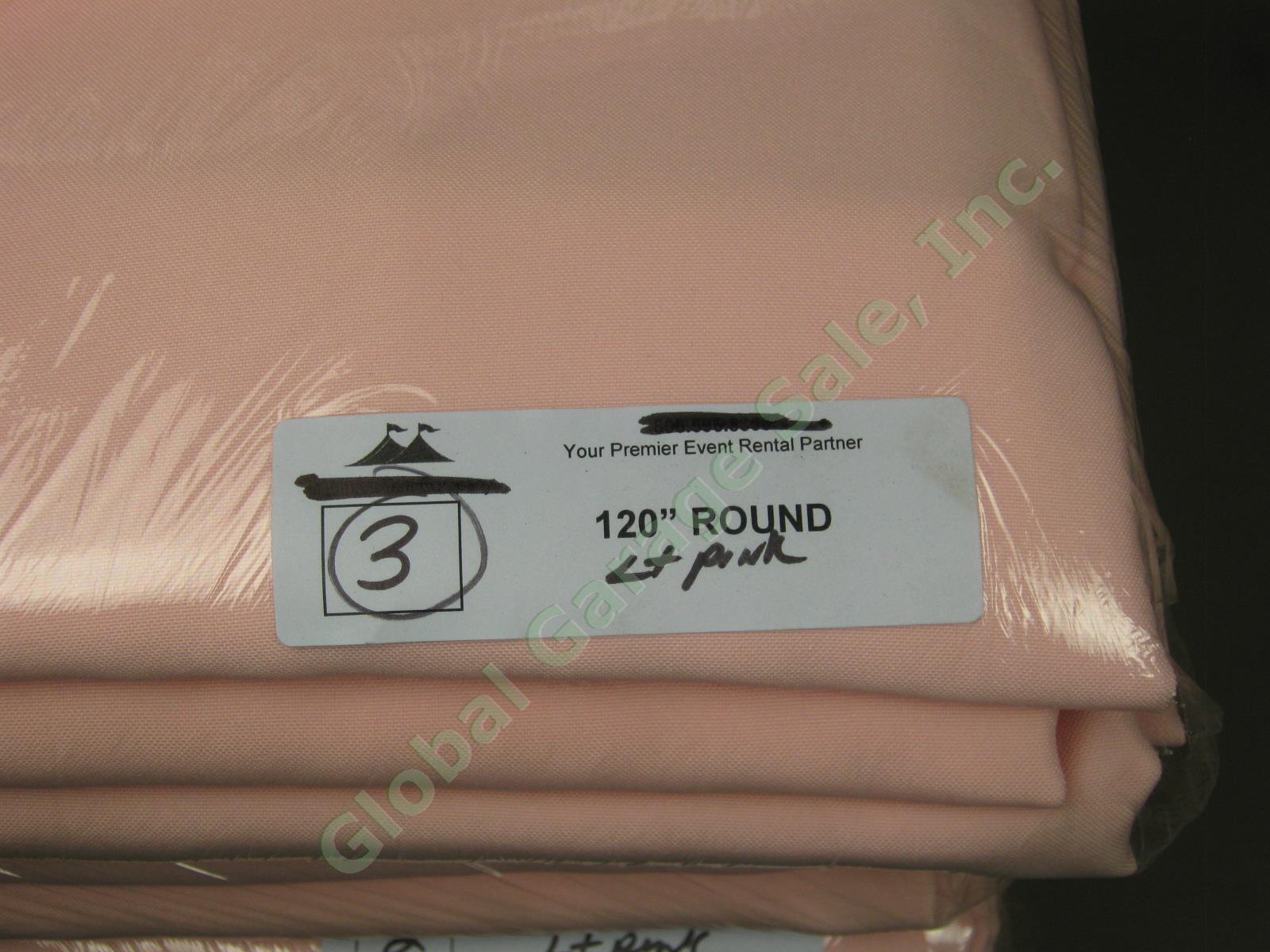 11 Light Pink 120" Round Wedding Party Tablecloth Linens + 47 Cloth Napkins NR! 1