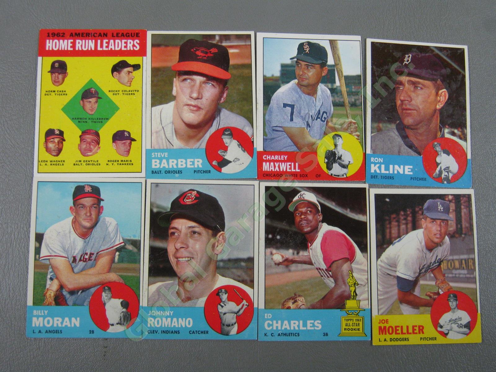 160 Vtg 1961 1962 1963 Topps Baseball Card Lot w/ RBI Home Run Leaders + VG-EX 24