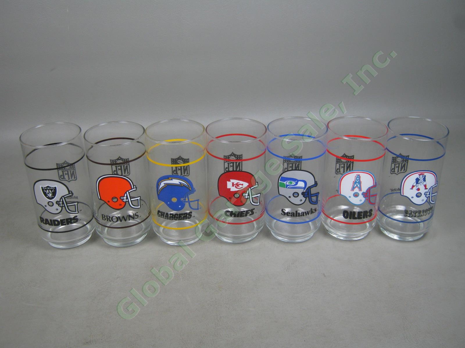 Complete Set 28 Vtg 1988 Mobil Oil NFL NFC AFC Football Promo Cooler Glasses Lot 4