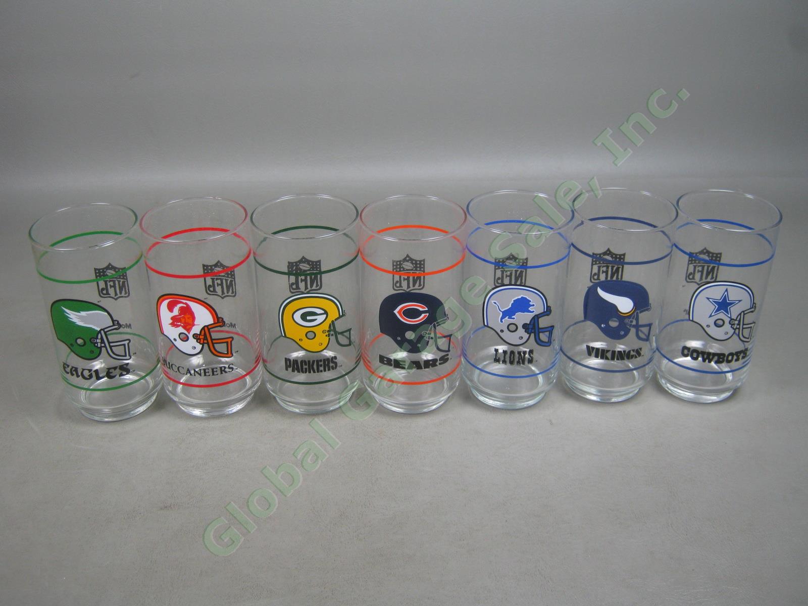 Complete Set 28 Vtg 1988 Mobil Oil NFL NFC AFC Football Promo Cooler Glasses Lot 5