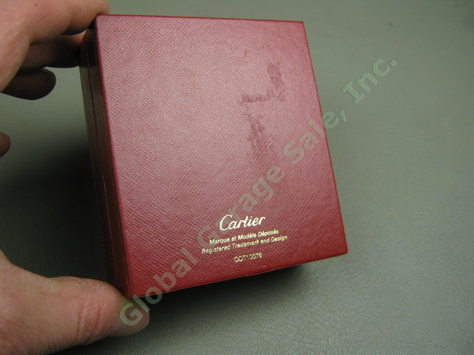 Cartier La Dona Gold Plated Travel Alarm Clock 2985 Brown Suede + Box/Paperwork 7