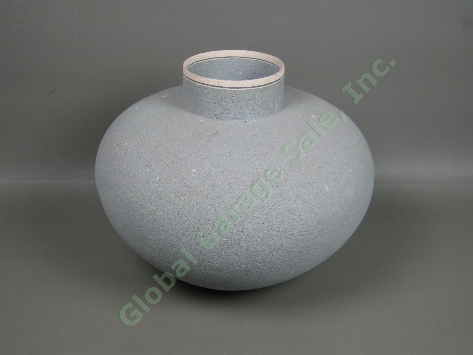 Rare Vtg Original Signed 1989 Paul Philp Grey Ceramic Art Pottery Vase Pot 8.5"