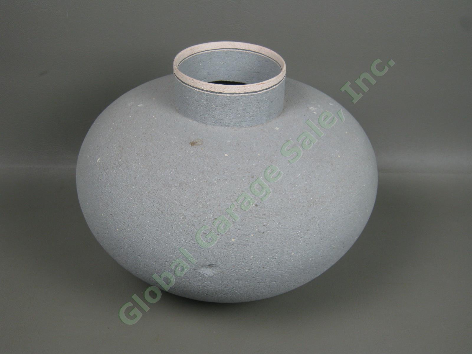 Rare Vtg Original Signed 1989 Paul Philp Grey Ceramic Art Pottery Vase Pot 8.5" 1