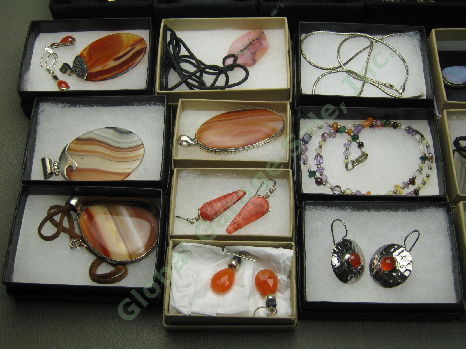 HUGE NEW JEWELRY LOT Sterling Silver Pendant Necklace Earring Agate Opal Pearl + 1