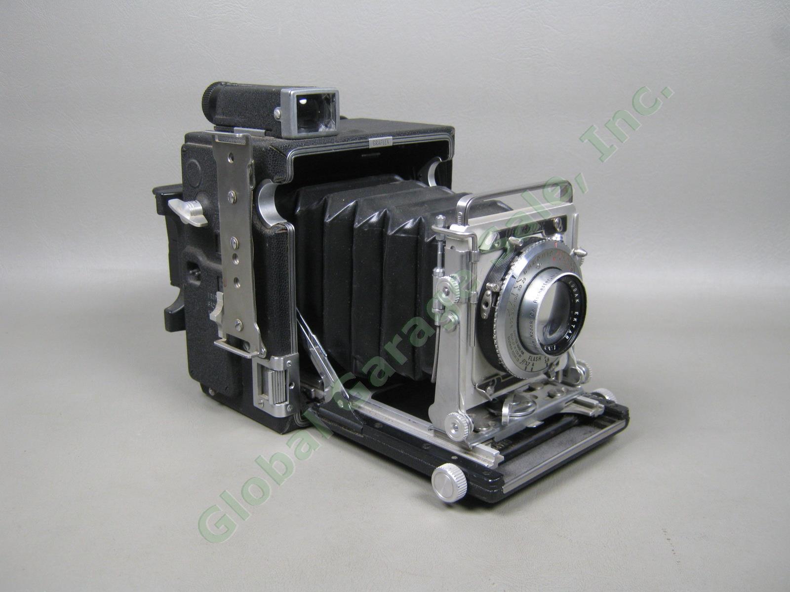 Vtg Graflex Speed Graphic Large Format Camera Kodak Ektar 3.7 105mm Lens Bundle 1