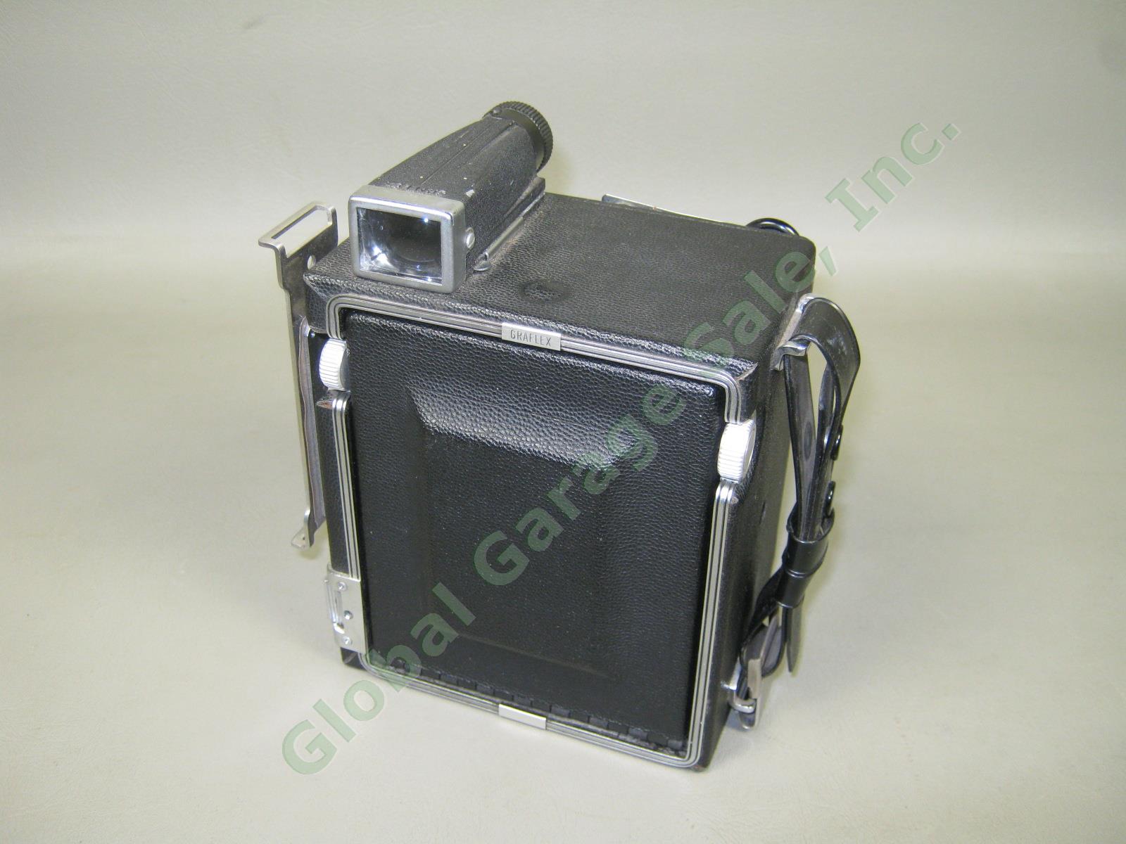 Vtg Graflex Speed Graphic Large Format Camera Kodak Ektar 3.7 105mm Lens Bundle 12