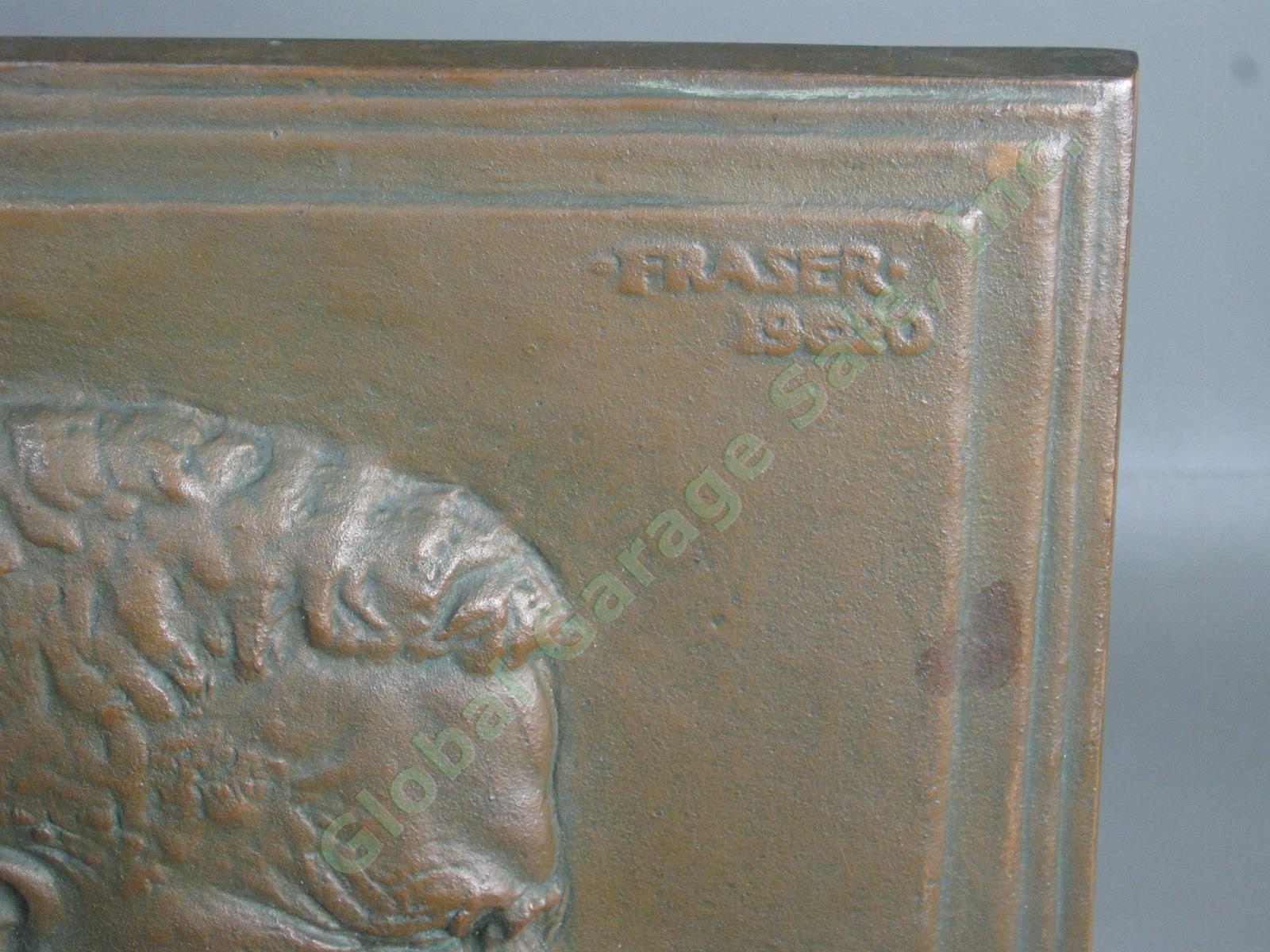 Antique 1920 Theodore Teddy Roosevelt Bronze Bas Relief James Fraser Plaque EXC! 11