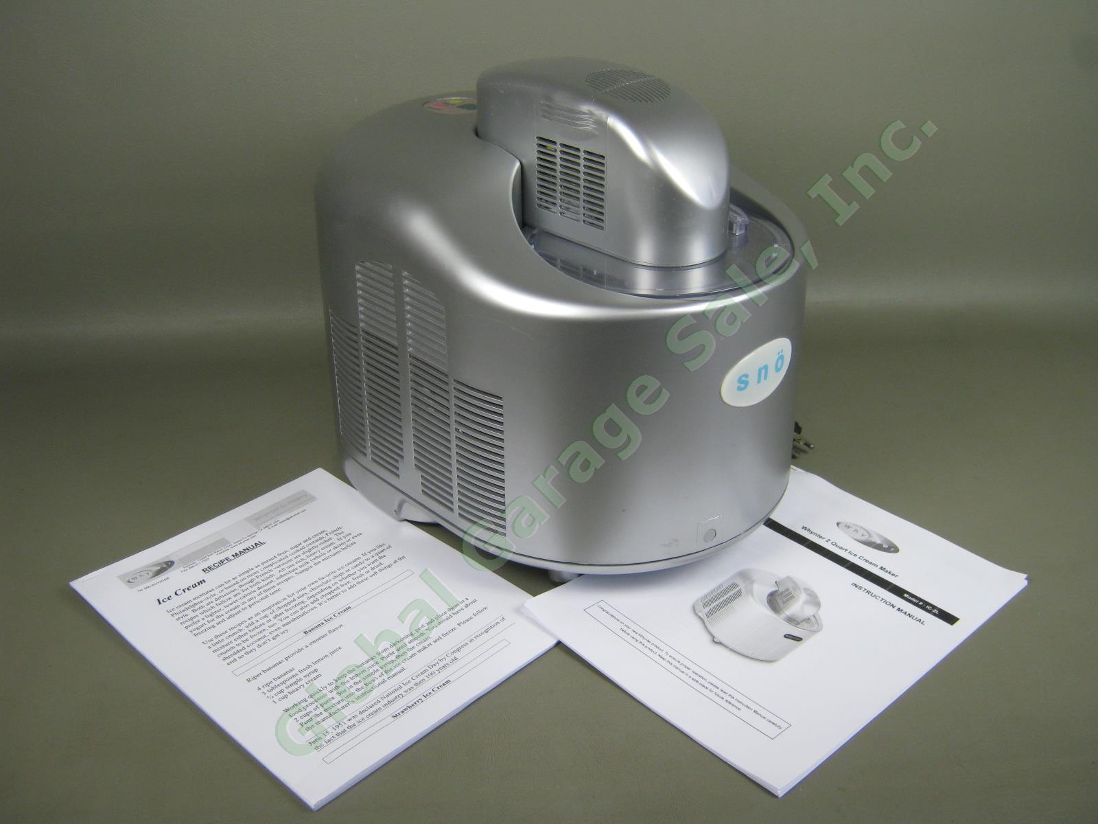 Whynter SNO 2 Qt Quart Compressor Cooling Ice Cream Sorbet Sherbet Maker IC-2L