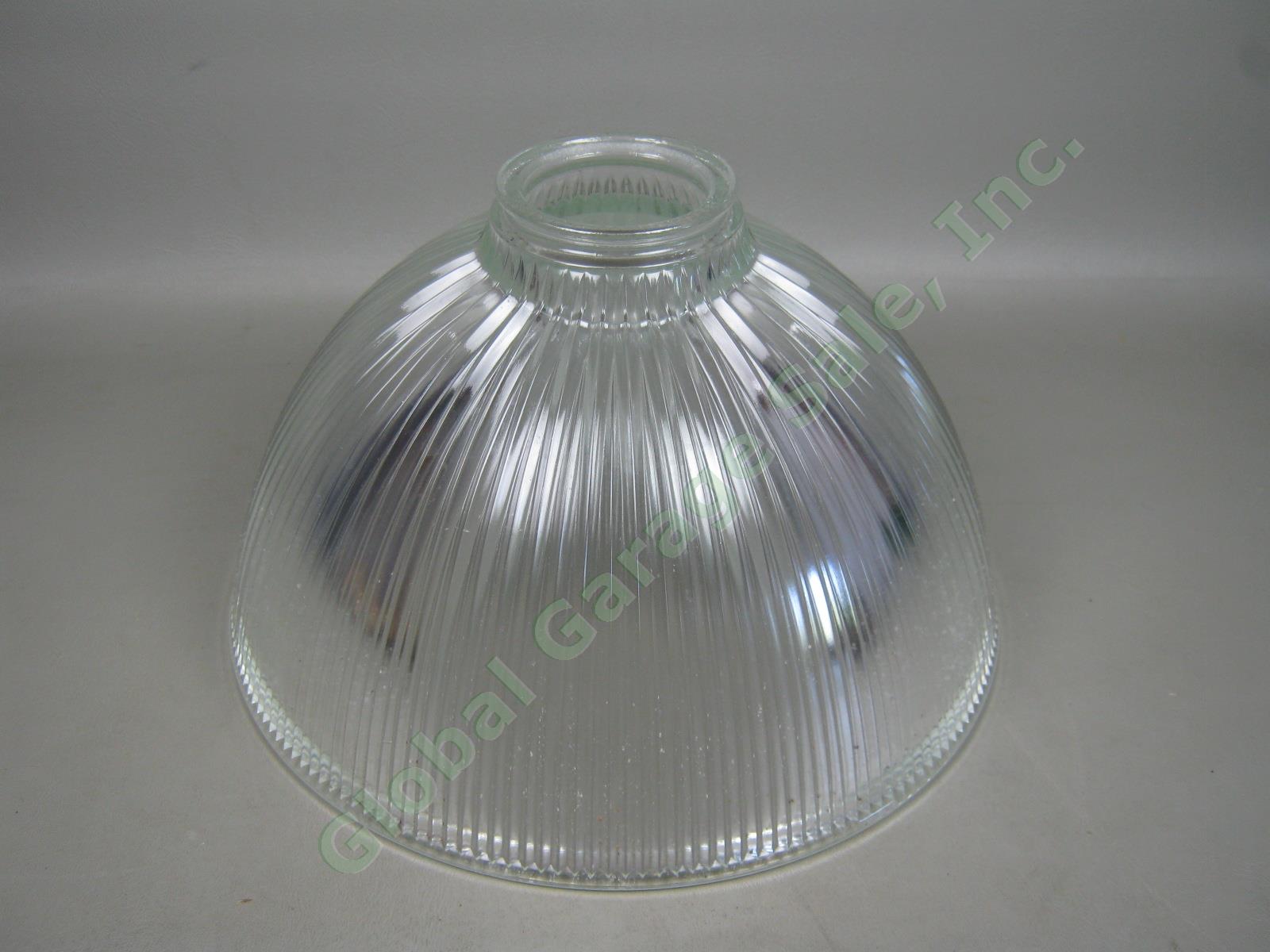Vtg Holophane Industrial Cast Iron Wall Sconce Light Fixture 12" Glass Pendant 5