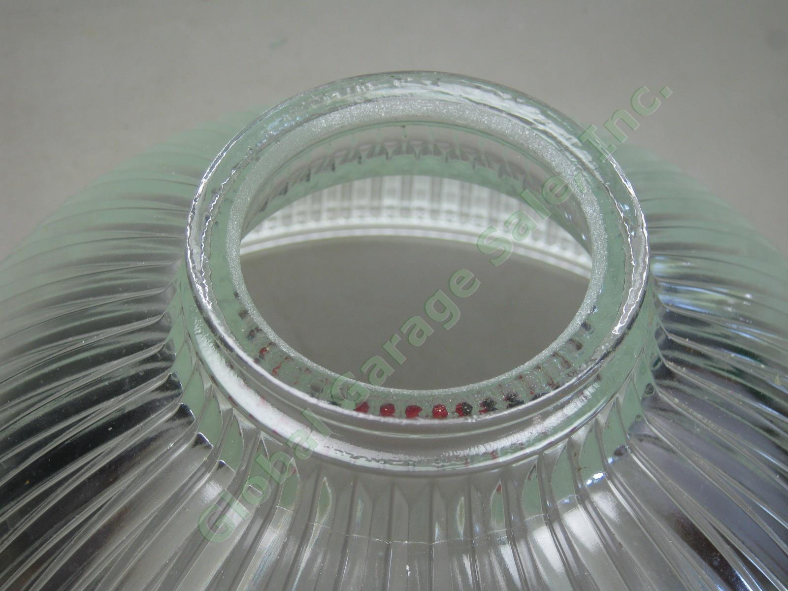 Vtg Holophane Industrial Cast Iron Wall Sconce Light Fixture 12" Glass Pendant 6