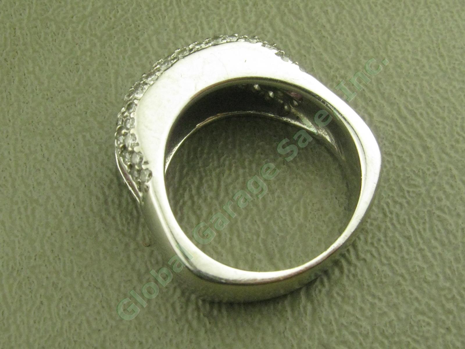 3.05ct Ceylon Pink Sapphire Pave Diamond Band 18K White Gold Ring 4.30 ctw Sz 8 4