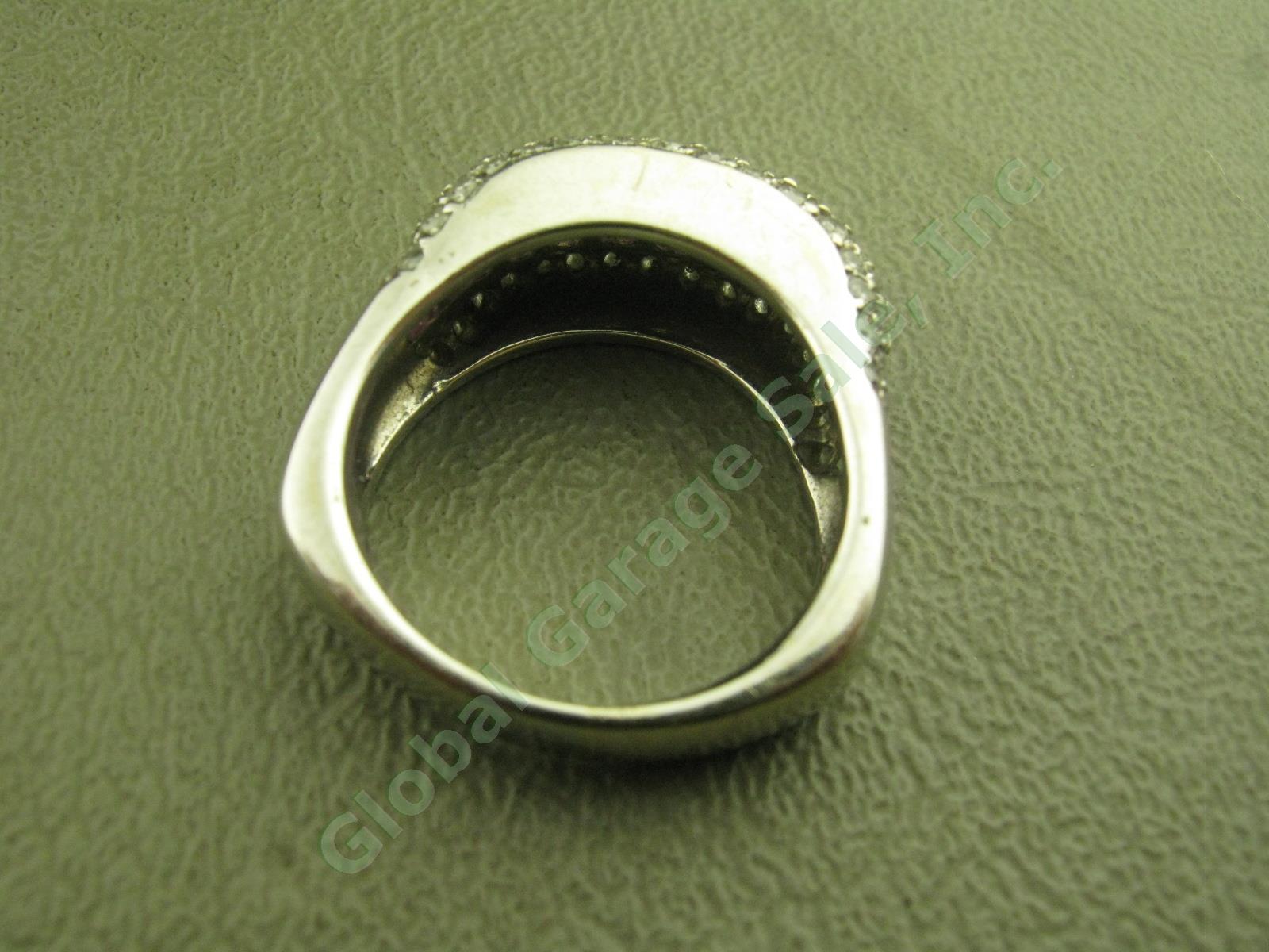 3.05ct Ceylon Pink Sapphire Pave Diamond Band 18K White Gold Ring 4.30 ctw Sz 8 5